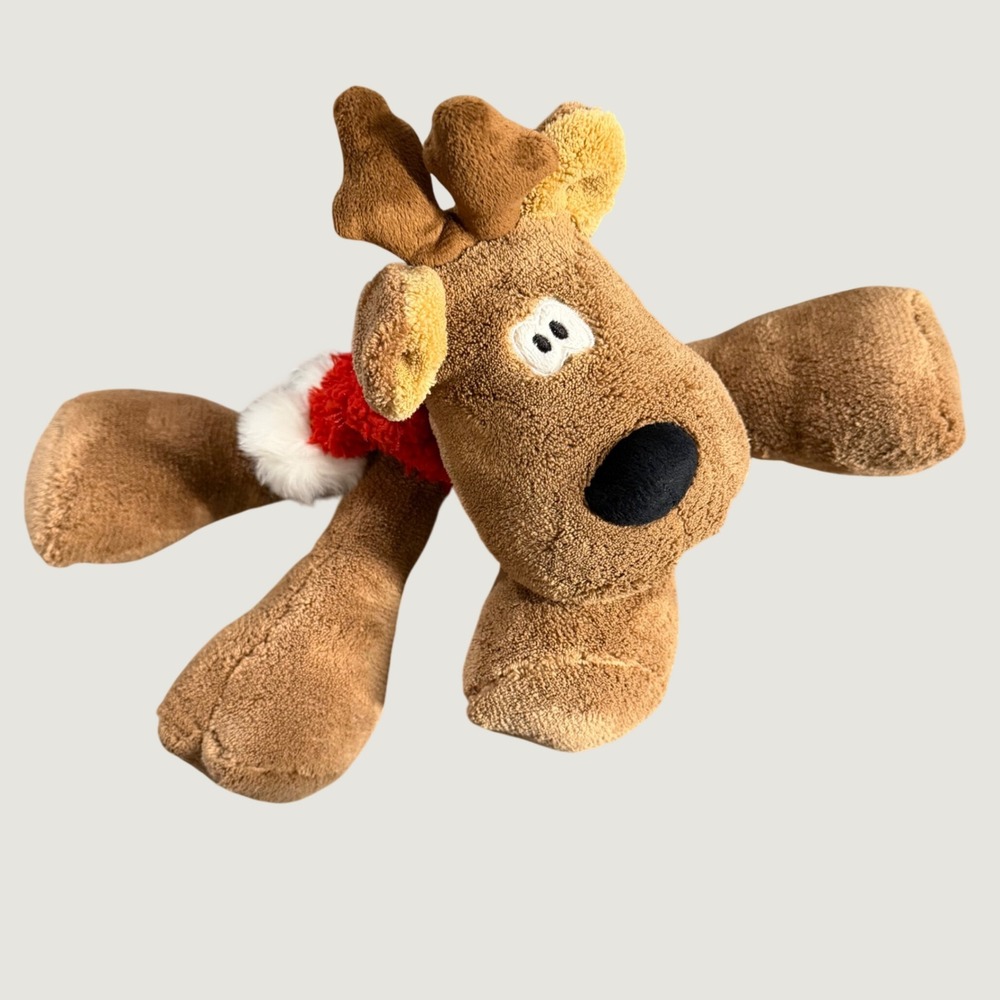 Hallmark Reindeer Plush 8" Christmas Holiday Stuffed Animal Brown Scarf Toy